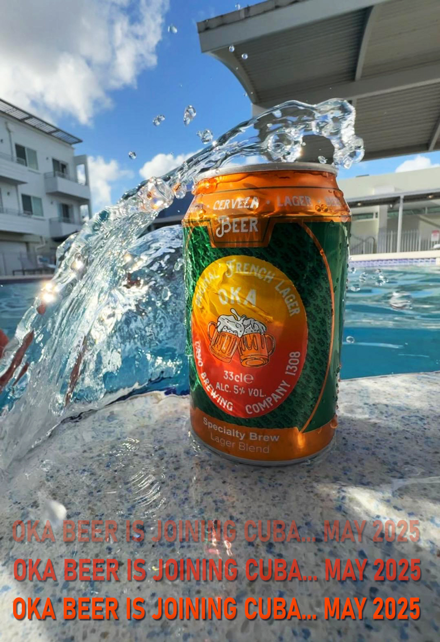 OKA beer the lager beer manufacturing industry to support beer and beverage distributors in Cuba, Santo Domingo, Mexico, Panama, Colombia and United States of America