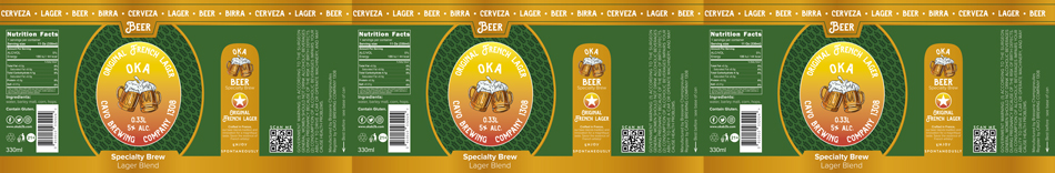 Oka beer is our bager beer ready to sale in large-scale to B2B distribution in the world, our German beer, produced and brewed in France, with an original German formula, it is a blonde with 5 degrees, with the highest quality aroma and flavor for the most demanding customers. As manufacturer company we're looking for food and beverage distributors in each country, contact us to define our long term B2B relationship, we offer products development, private label and the best manufacturer prices for wholesale distribution
